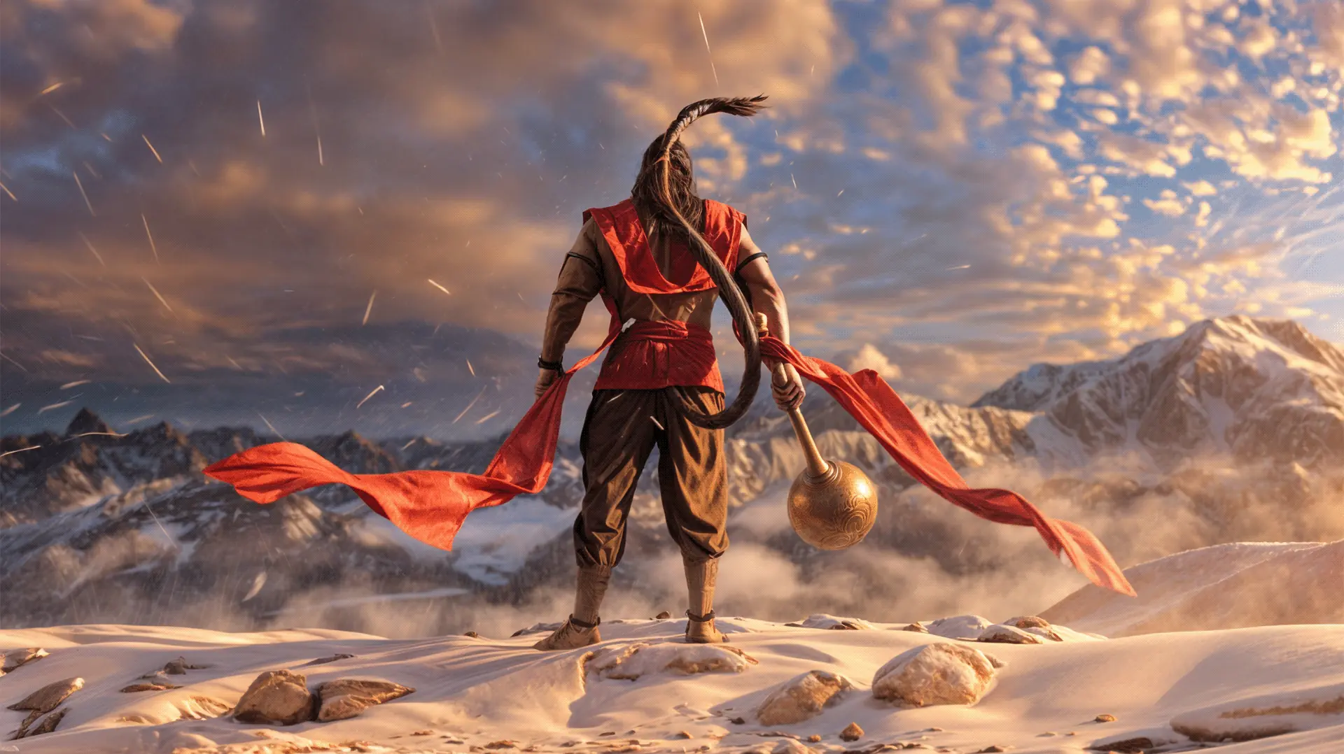 Krishna temple banner with spiritual artwork